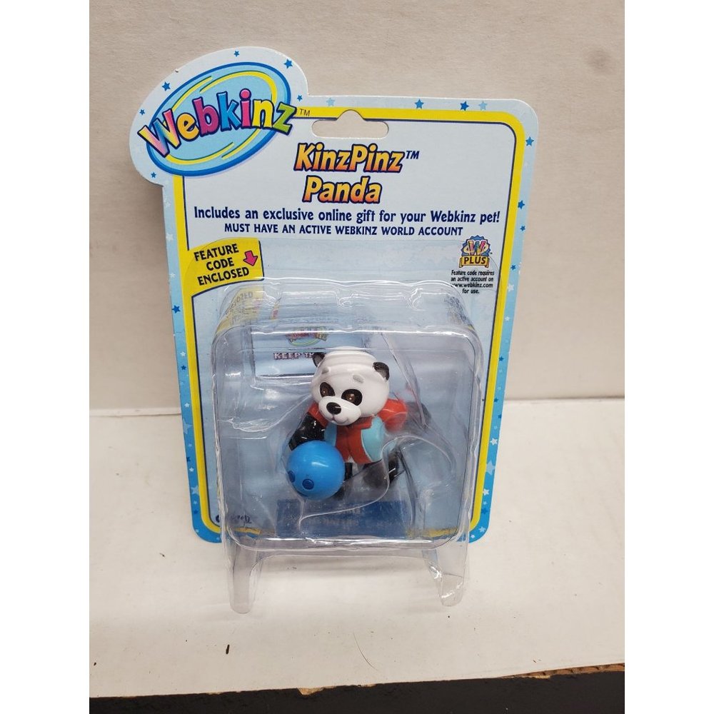 Ganz Webkinz KinzPinz Panda Plastic Figure with code - New in package - NOS